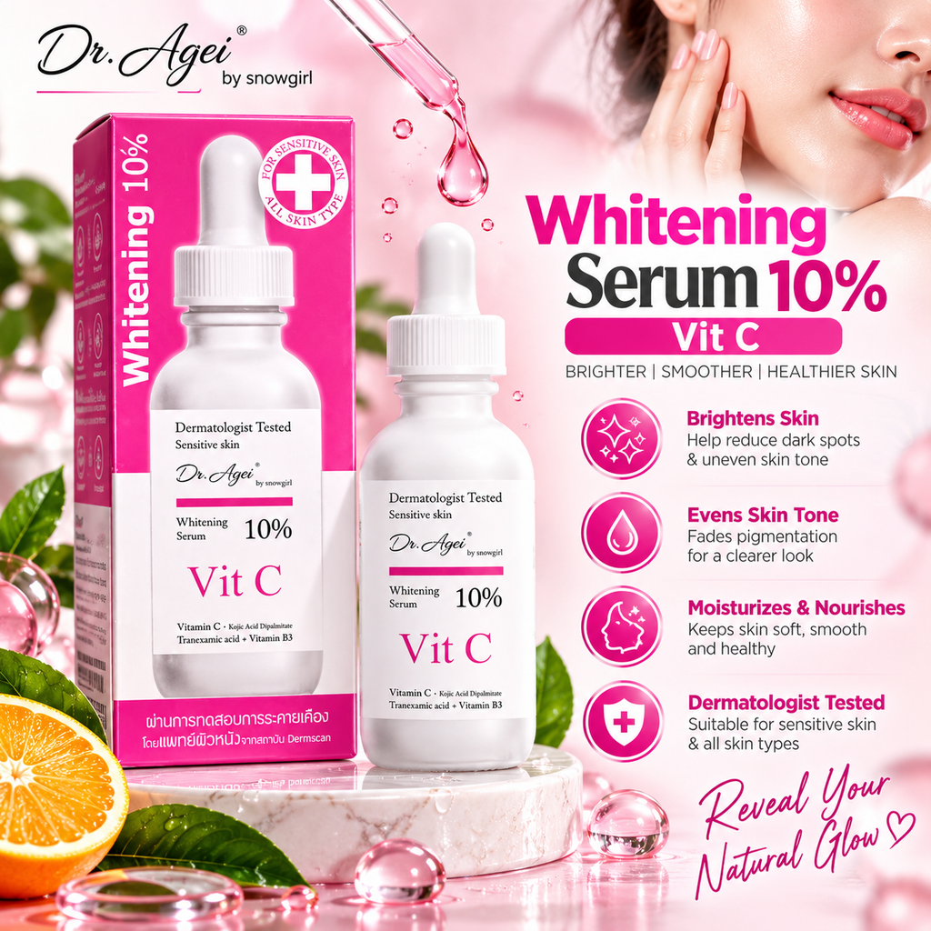 Dr. Agei Vitamin C Whitening Serum 10% – Brightening Serum for All Skin Types