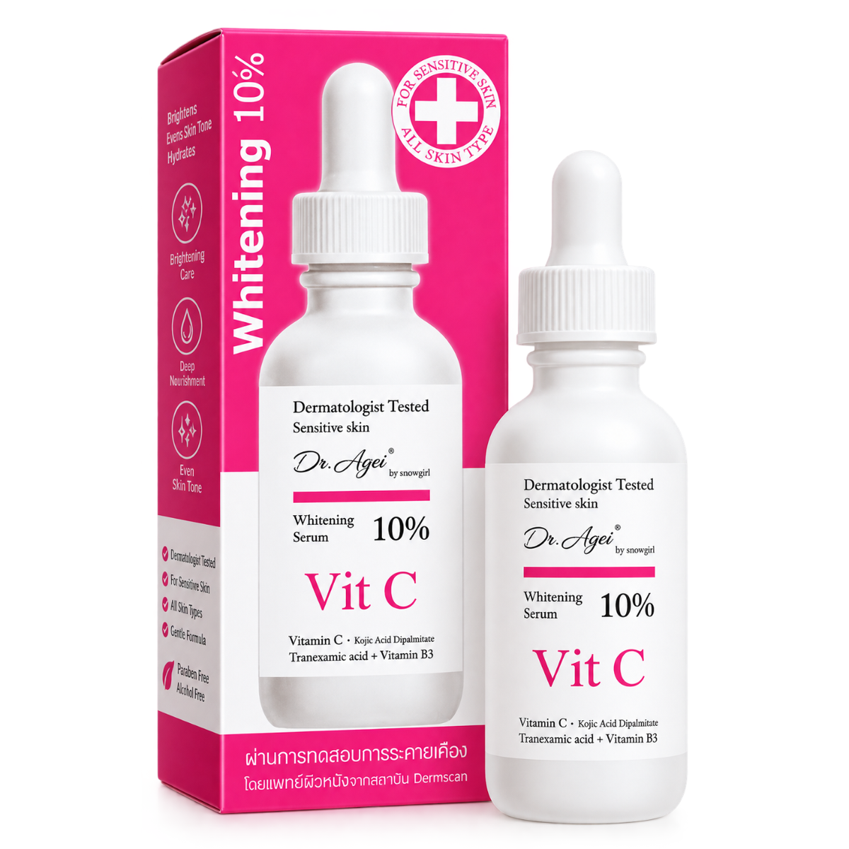 Dr. Agei Vitamin C Whitening Serum 10% – Brightening Serum for All Skin Types
