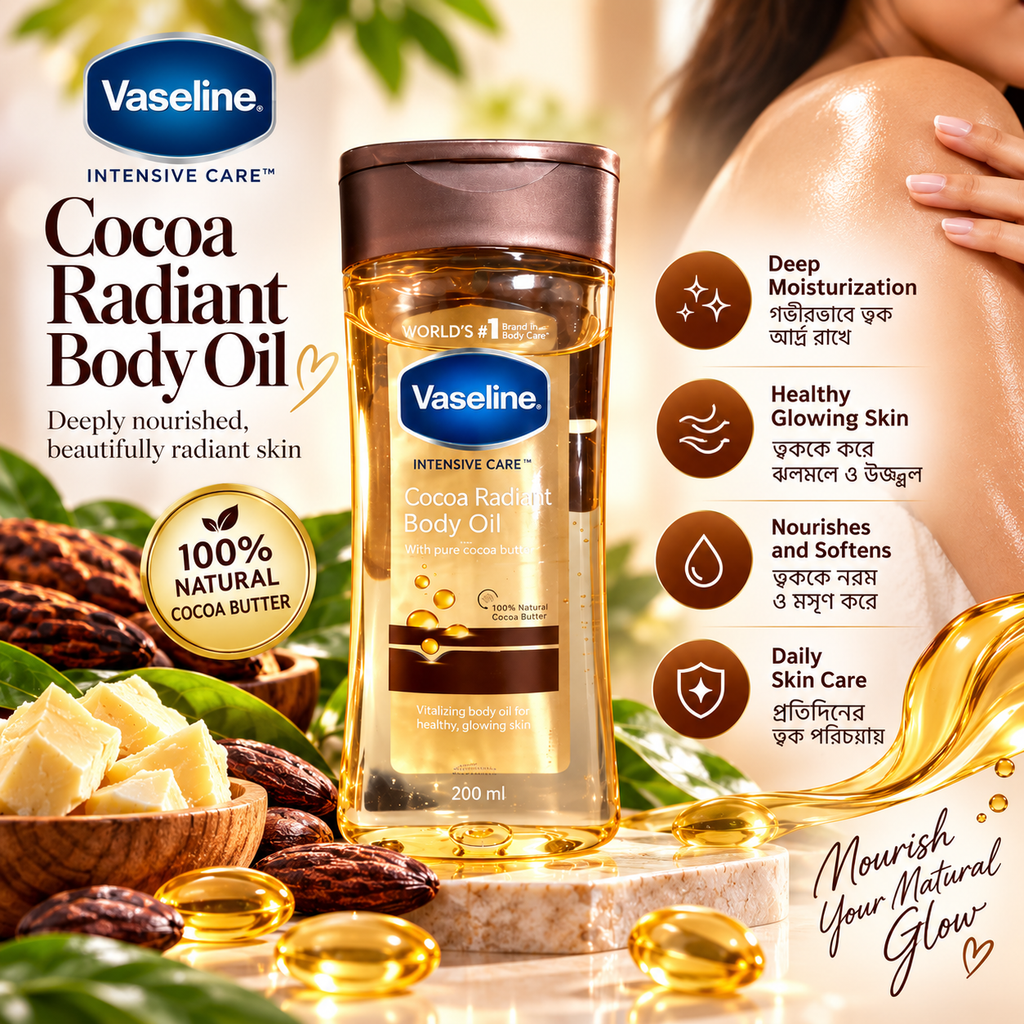 Vaseline Intensive Care Cocoa Radiant Body Oil – 200ml