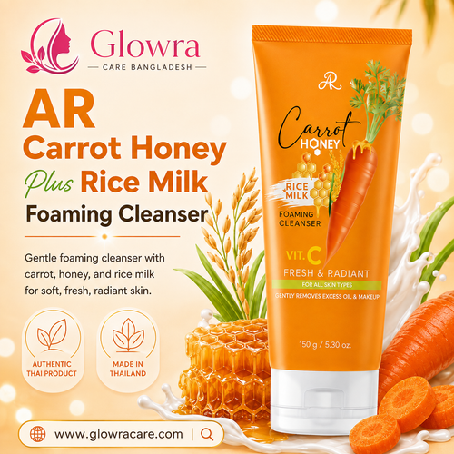 AR Carrot Honey Plus Rice Milk Foaming Cleanser 150g | Gentle Face Cleanser with Carrot, Honey & Rice Milk for Soft, Fresh & Radiant Skin