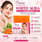 White Aura Extra Miracle Carrot Soap 100g | Carrot Extract Brightening Soap for Clear, Smooth & Radiant Skin
