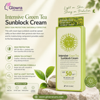 3W CLINIC Intensive Green Tea Sunblock Cream SPF50+ PA+++ | Moisturizing Korean Sunscreen with Green Tea Extract