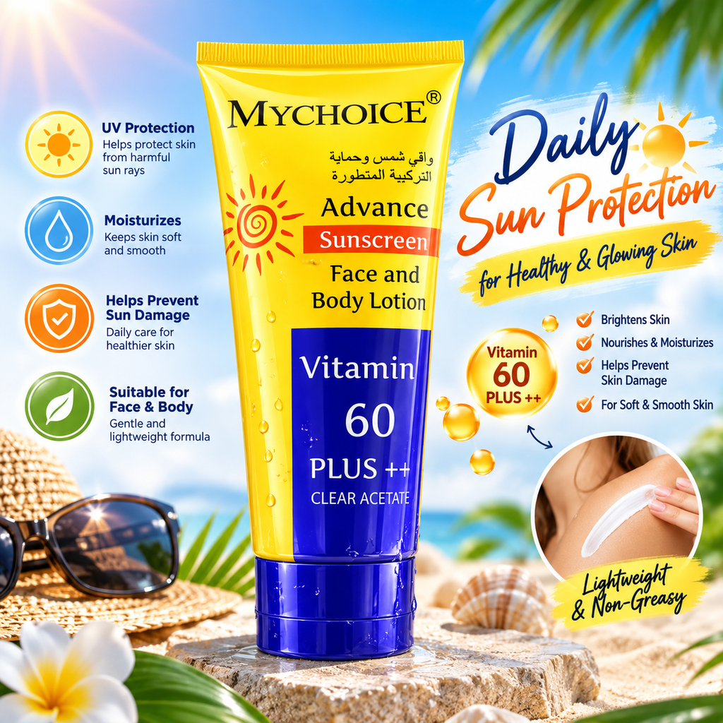 MyChoice Advance Sunscreen Face & Body Lotion Vitamin 60 Plus++ – 150g